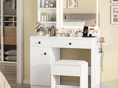 New! Vanity Desk with Mirror and Drawers