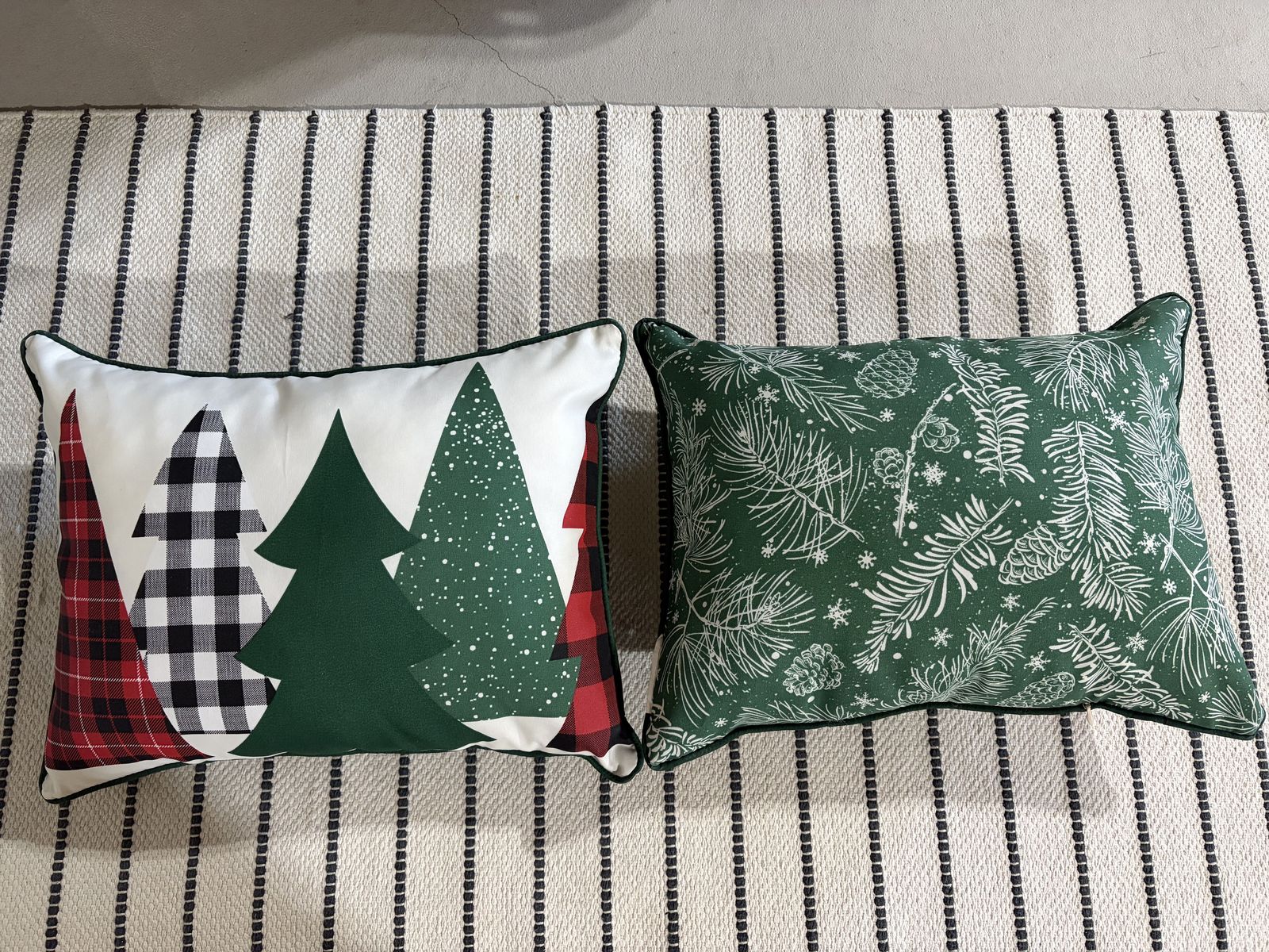 2 Christmas Pillows Indoor/Outdoor