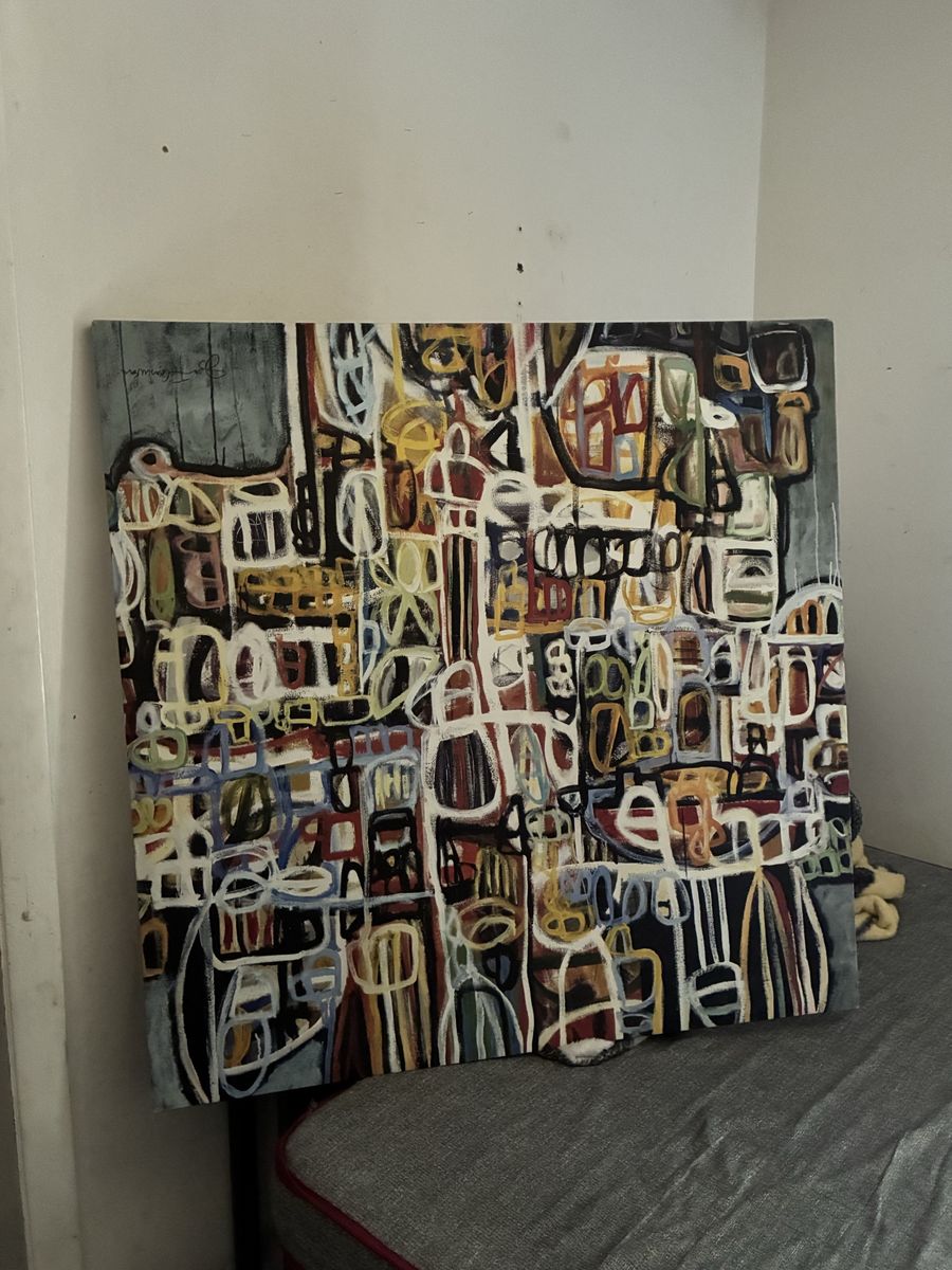 Original Abstract Expressionist Mixed Media Canvas Painting