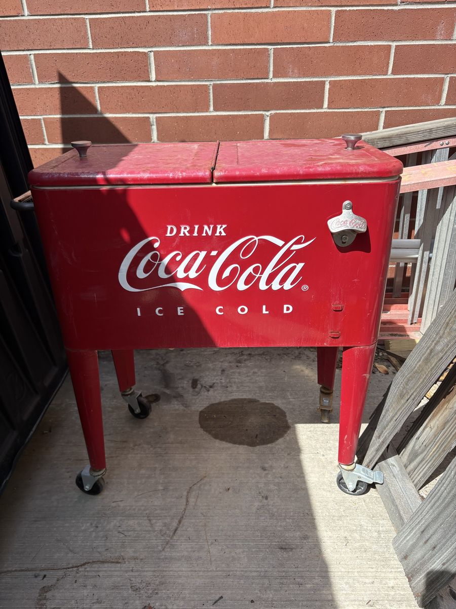 Coca-cola cooler on wheels