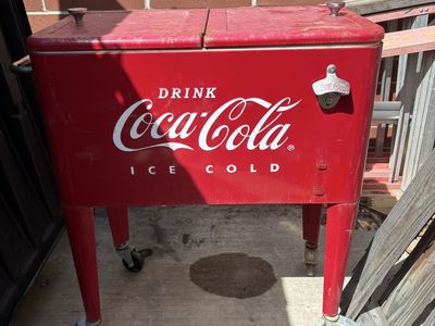 Coca-cola cooler on wheels
