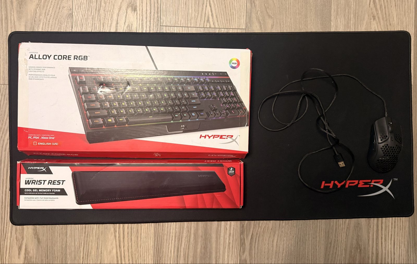 HyperX keyboard, mouse and accessories