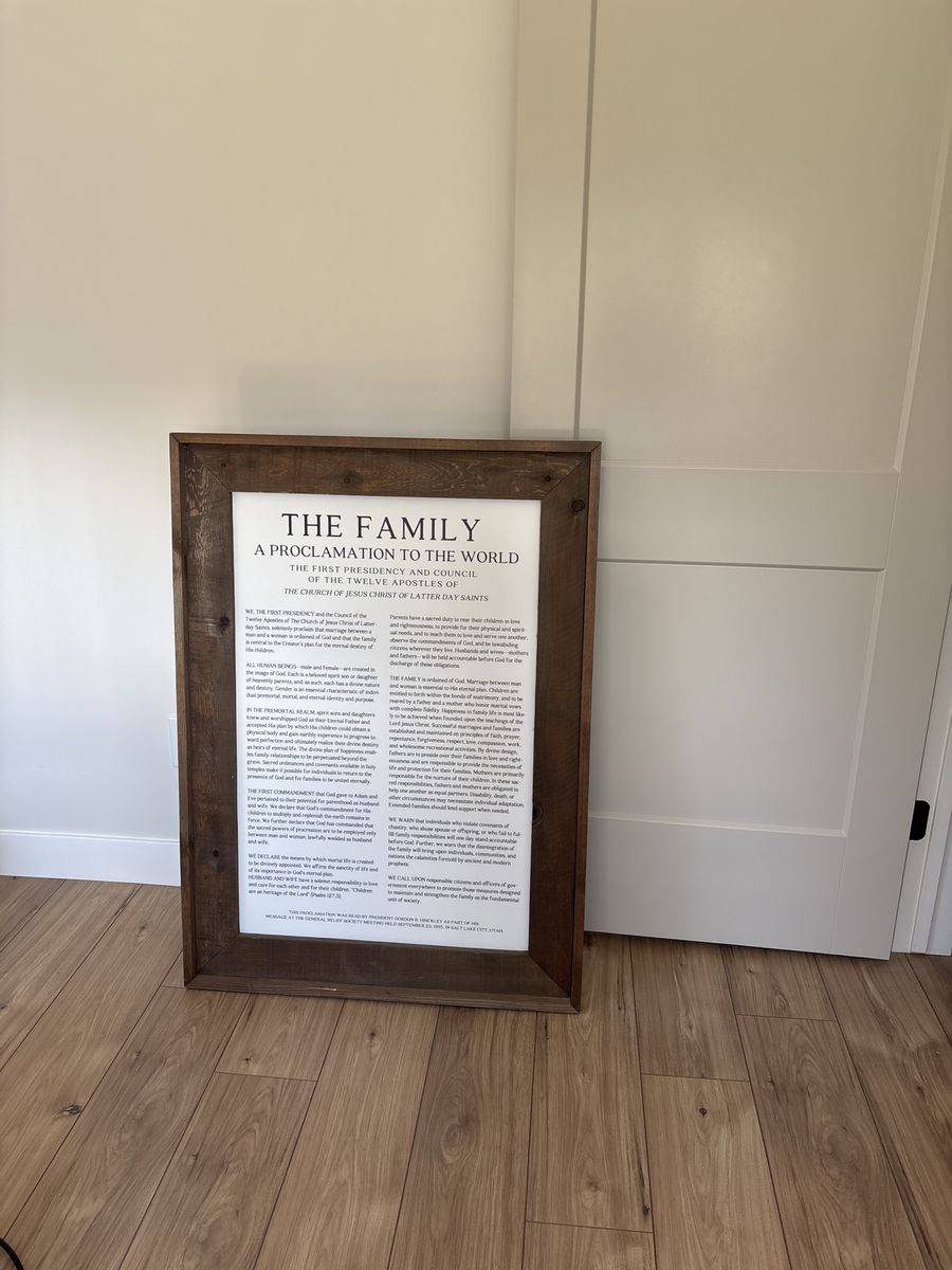 Family Proclamation Framed Art