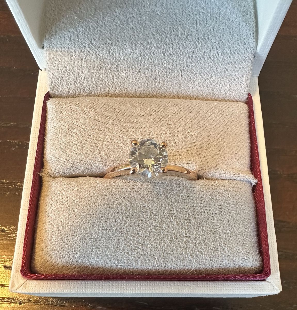.93 CT RBC F/VS1 Loose LAB Grown Diamond (IGI), 14 KT Rose Gold Classic Solitaire Ring,Size 7+papers