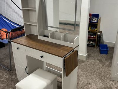 White Farmhouse Vanity Desk