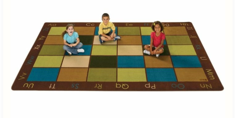 Nature's Colors Extra Large Classroom Rug 8x13 Seating Carpet 30 Students Elementary