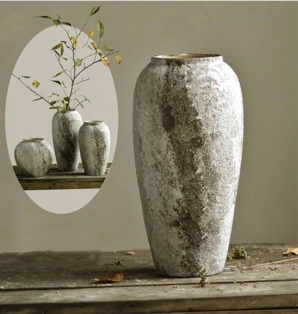 caramic rustic vase 13" tall