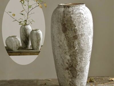 caramic rustic vase 13" tall