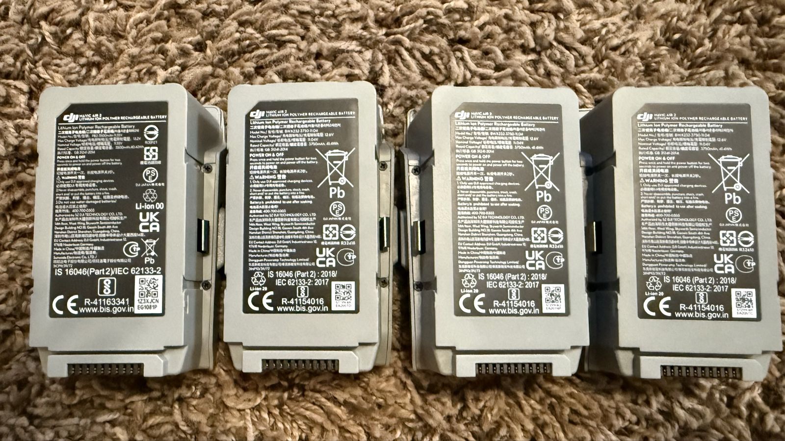 DJI Mavic Air 2/Air 2S Intelligent Flight Battery (x4) with Charging Hub & Adapter