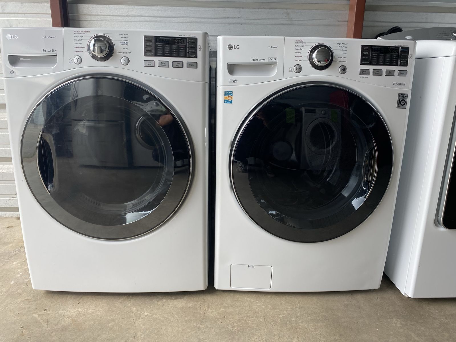 LG steam washer and 3 prong electric dryer