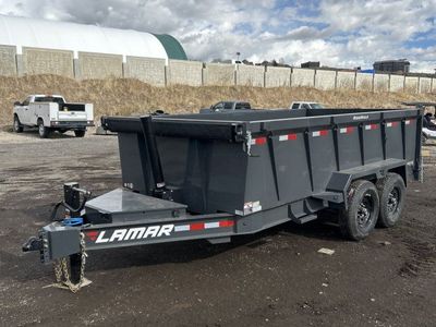 7x14 Lamar DT Dump Trailer - 36" Sides - 14K GVWR - Stabilizer Jacks, Telescopic