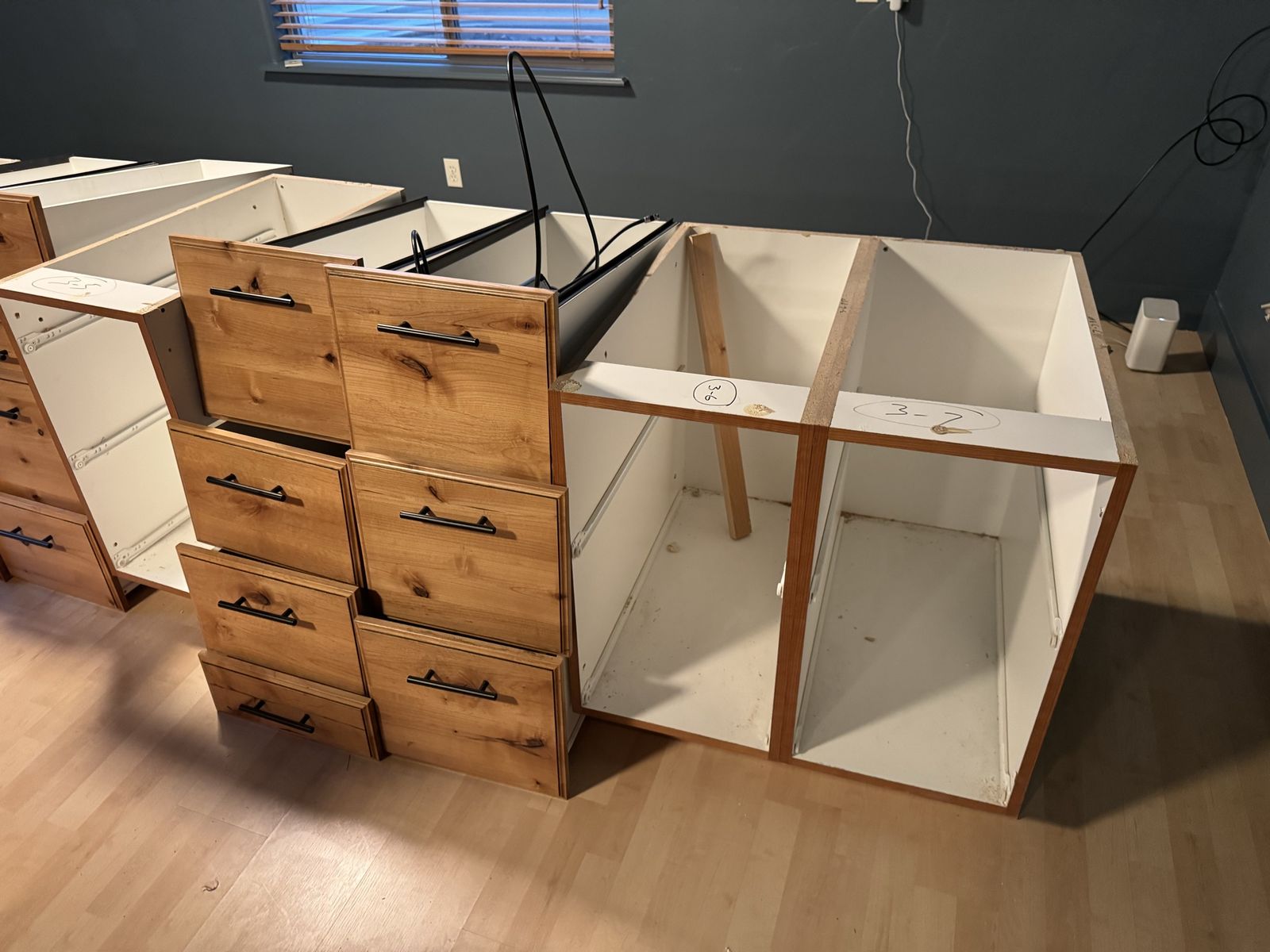 Desk drawers and tops - built ins