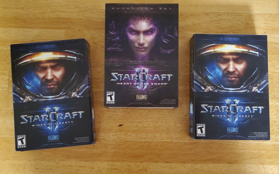 StarCraft II PC Game Lot Wings of Liberty & Heart of the Swarm Box Retail Boxes