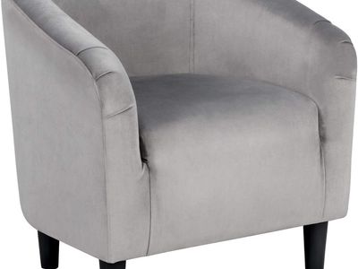 Yaheetech Velvet Accent Chair, Gray