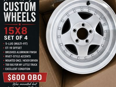 American Racing AR23 15x8 5-Lug ET-19 Offset Brushed Aluminum Wheels (Set of 4)