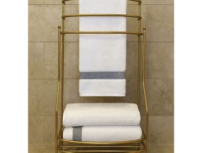 Vintage Hollywood Regency Brass Towel Stand