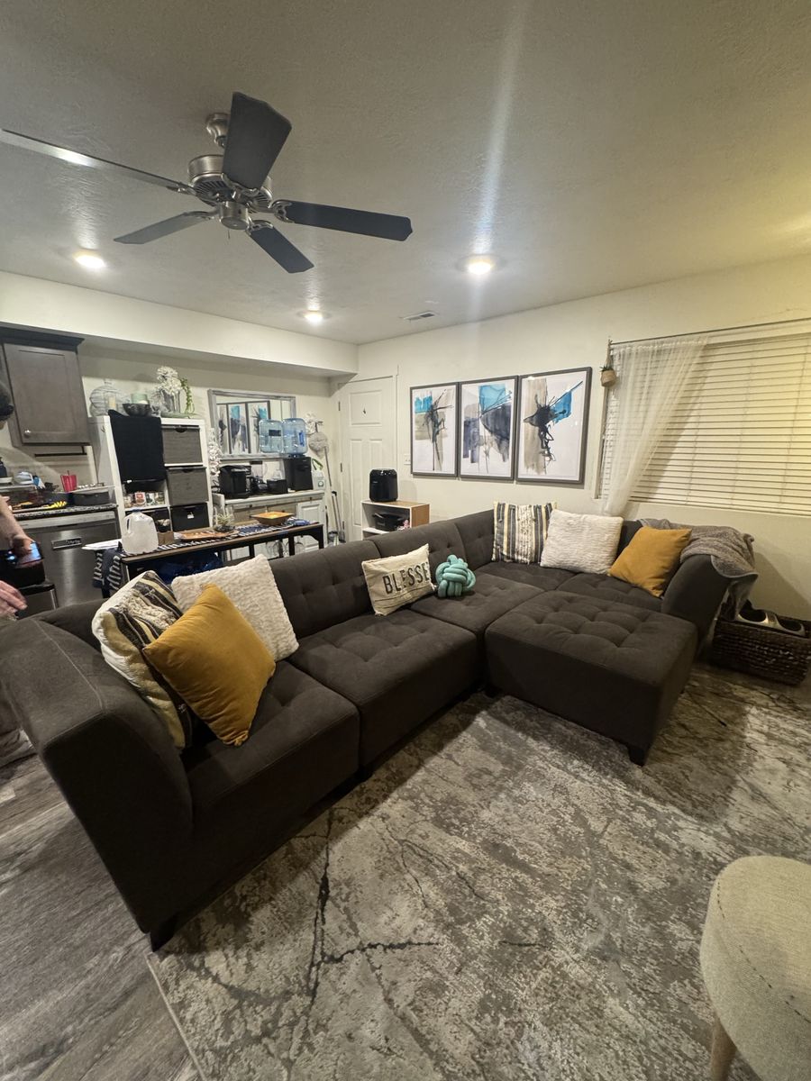 Ashley furniture Dark Gray 6 piece modular Sofa with ottoman