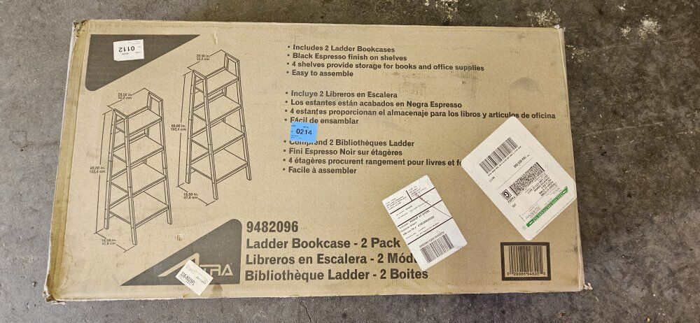 2 Black Ladder Shelves, new in box.