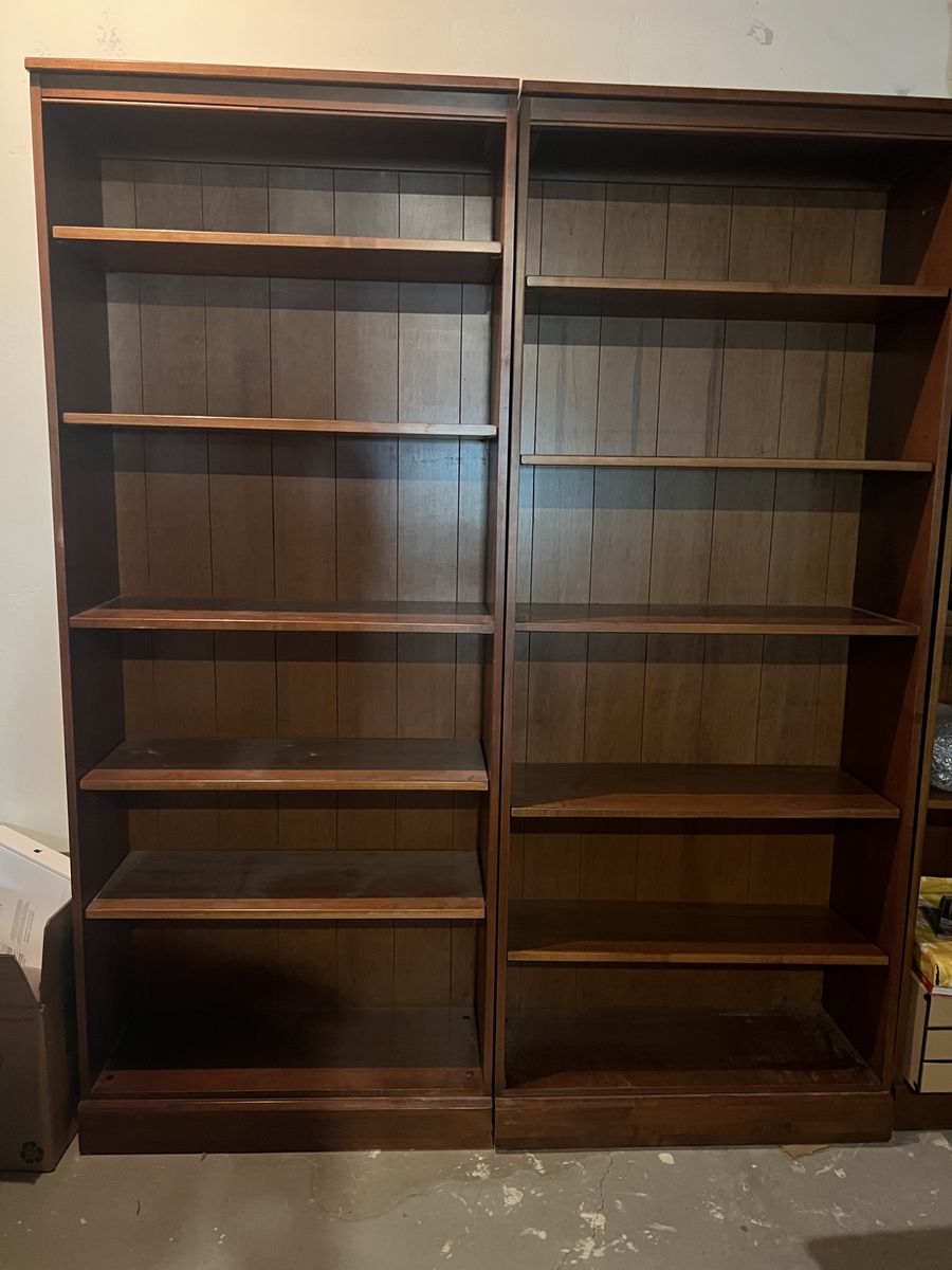 Wood bookshelves