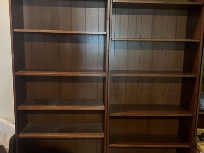 Wood bookshelves