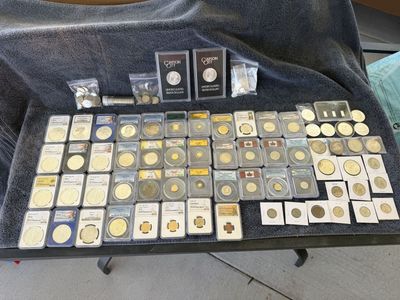 Large Lot of Graded & Ungraded Silver and Gold Dollars & Coins - Carson City, Morgan, PCGS, NGC, MS