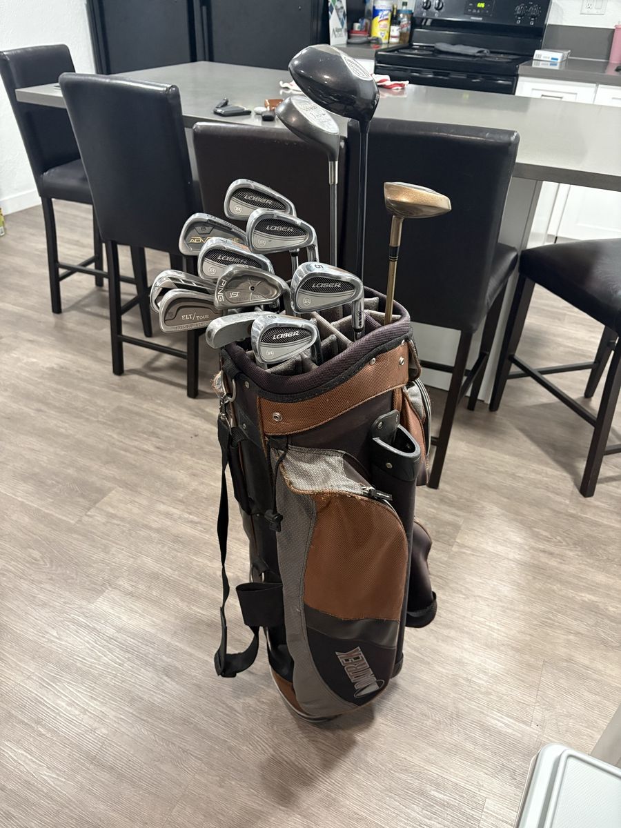 Datrek Golf Bag with Full Set of Clubs - Lofter, Solfire, Callaway Drivers & Irons