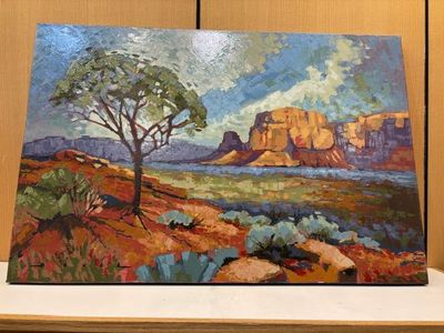 Original Painting by Brandon Bouck Very Nice 37x23 landscape scene Local pick up only