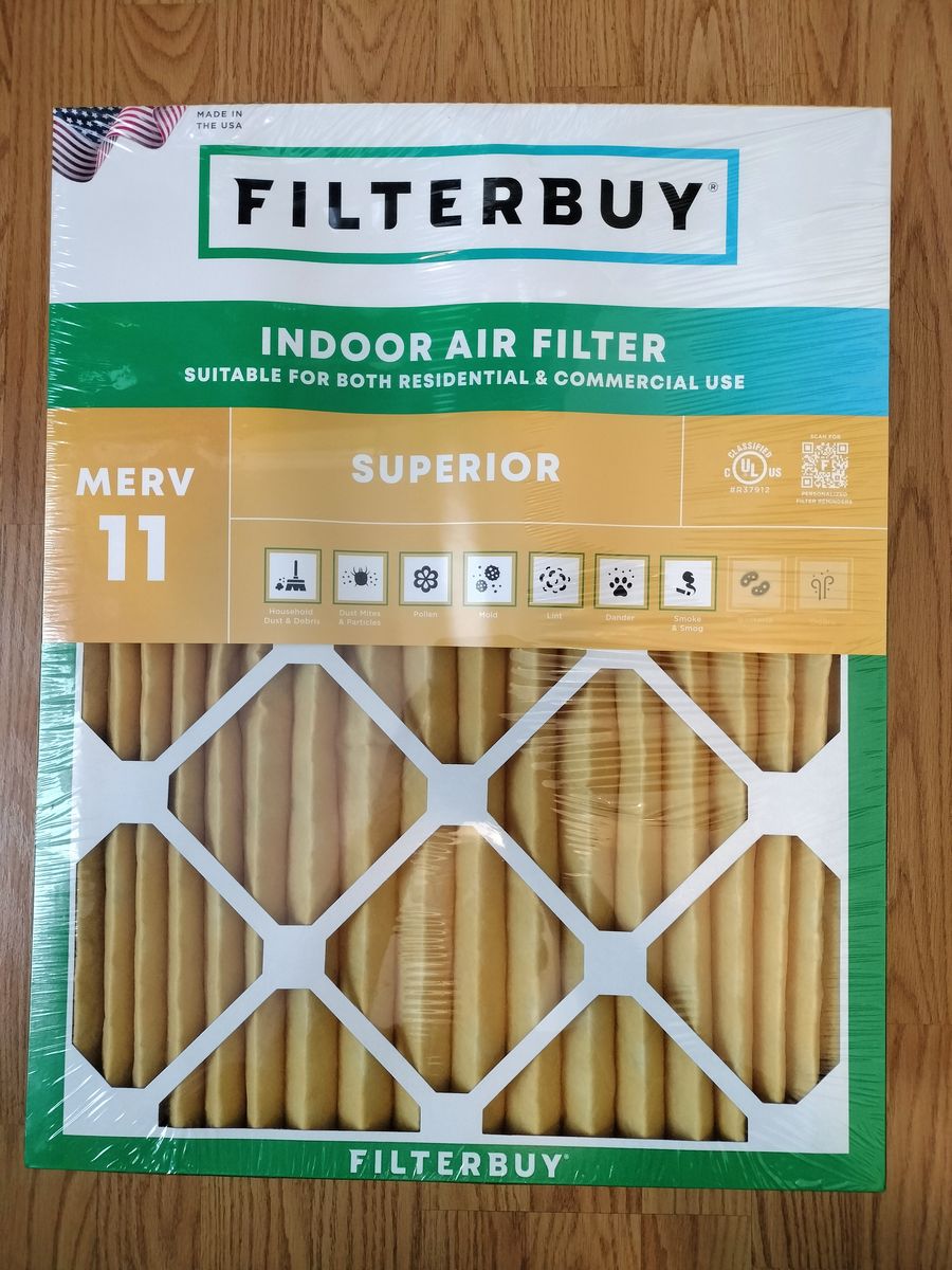 Filterbuy MERV 11 Superior Pleated Indoor Air Filter 6 Pack - 16x20x1