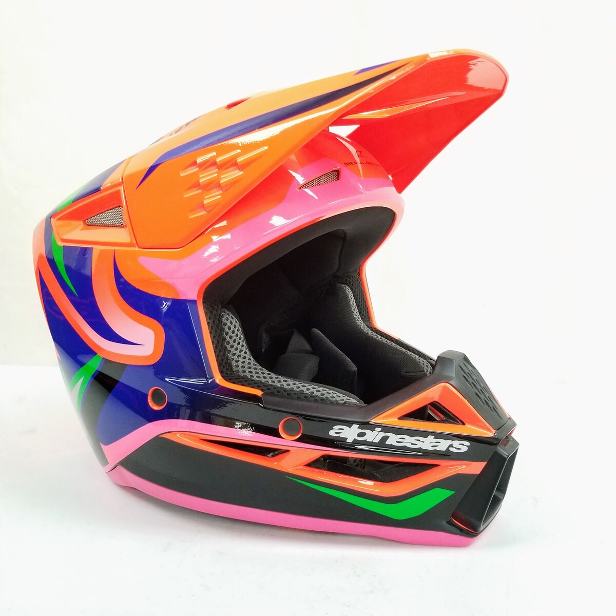 Alpinestars  S-M3 Youth Moto Helmet (Orange Fluo/Purple/Pink Fluo, Youth Large) (482-00082YL-L-R3-S2)