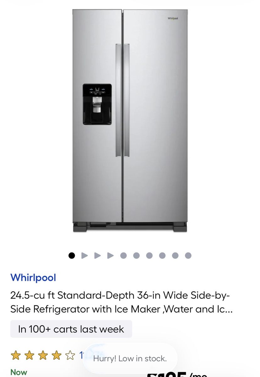 Whirlpool 36 inch fridge