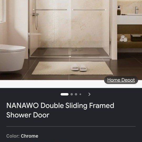 60 x 72" Sliding Shower Doors 
Brushed Silver **