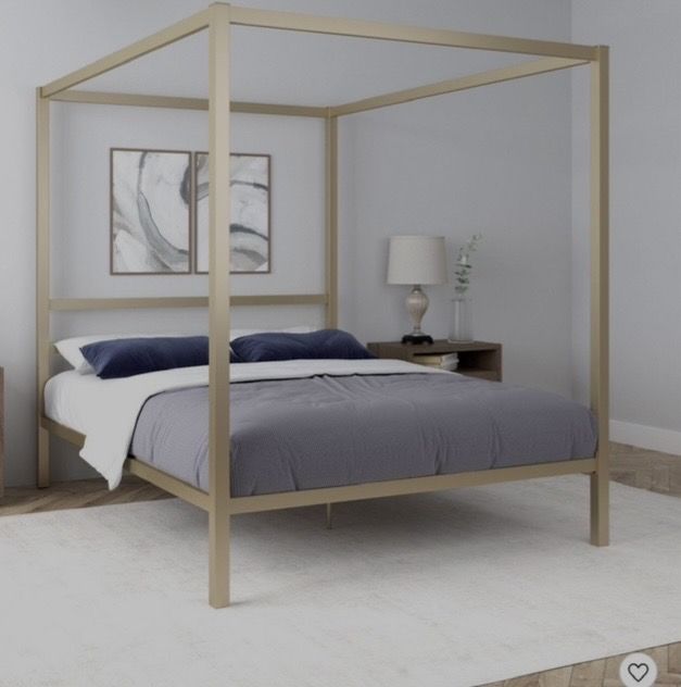 Metal Canopy Bed Frame-Queen
