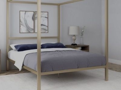 Metal Canopy Bed Frame-Queen