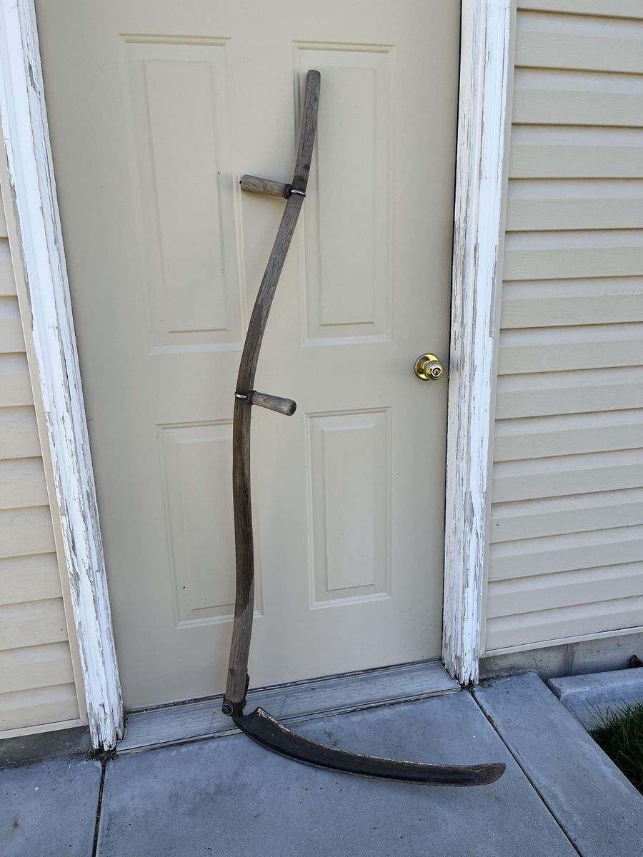 Hay Scythe/Sickle with A Long Wooden Handle and Long Blade-Wall Art-Grim Reaper