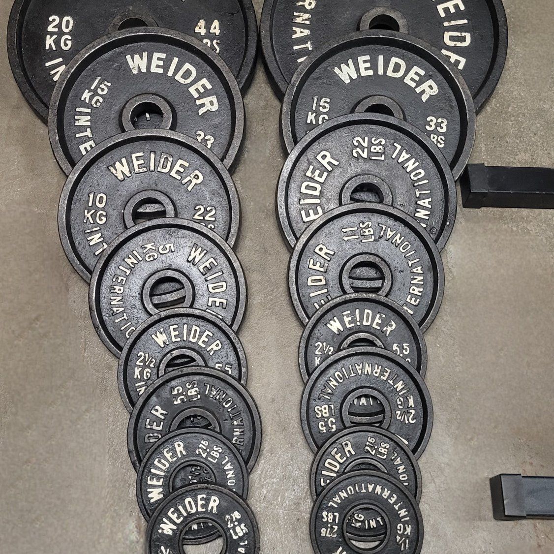 253 pounds of Olympic weights
