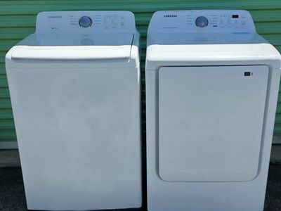 Samsung topload washer and electric dryer set free curbside delivery is available in the slc area