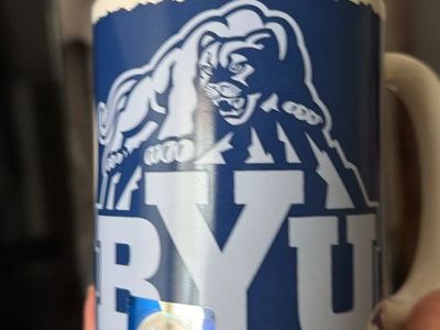 BYU Cougars Blue & White Logo Ceramic Coffee Mug - Collegiate Collectible