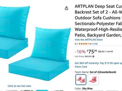 NEW--OUTDOOR CHAIR CUSHIONS