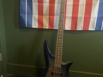 J & D Luthiers Blue Burst 4-String Bass Guitar - Excellent Condition, Ready to Play