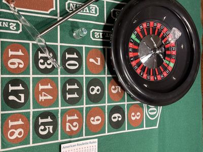American Roulette Game Set - Felt Mat, Wheel, Rake, Ball & Rules