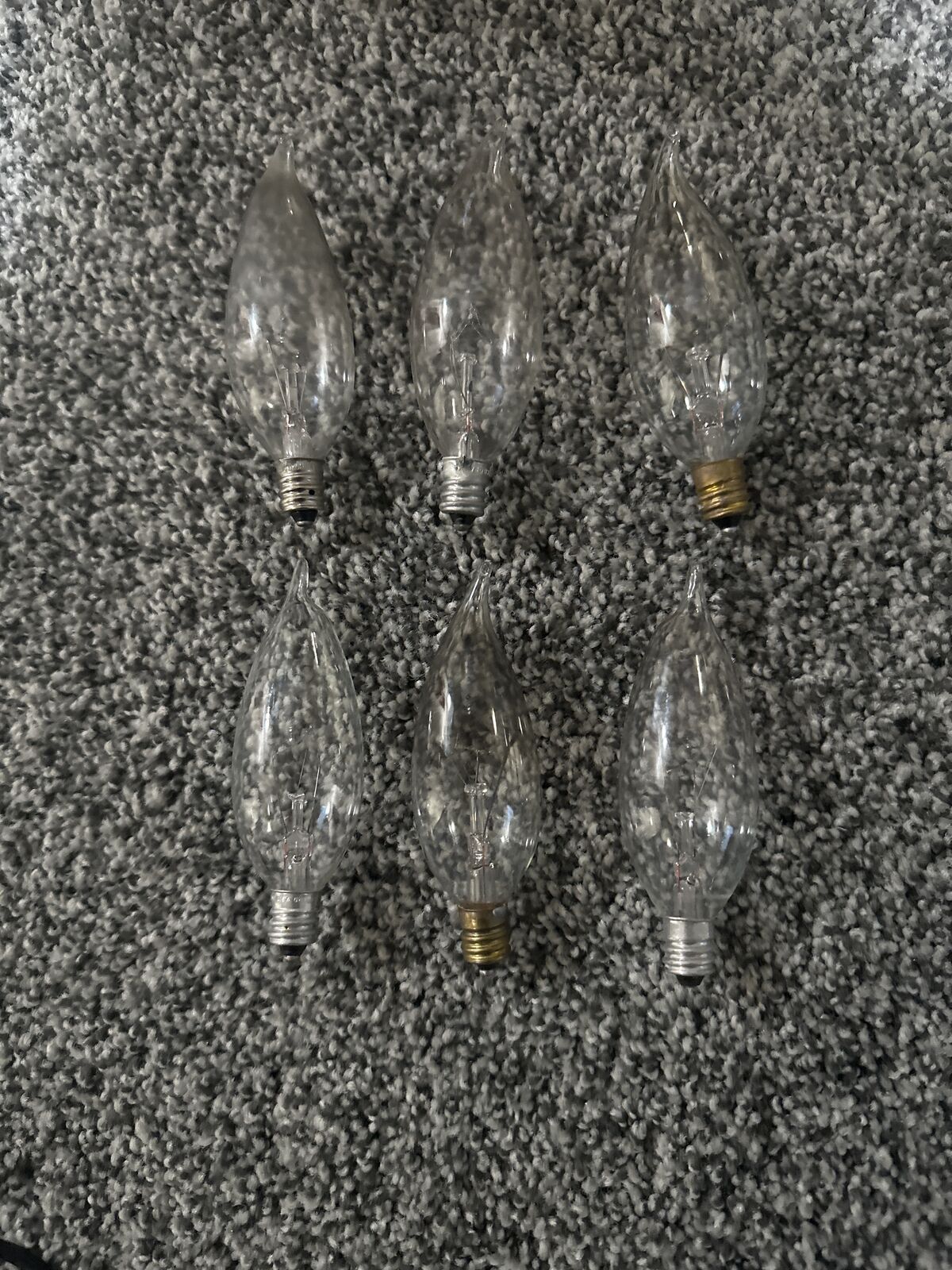 6 Decorative Chandelier lights.  40 Watts