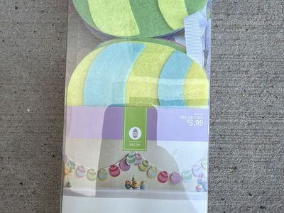 Felt Egg Banner Easter Decor 65 Inches New in Box