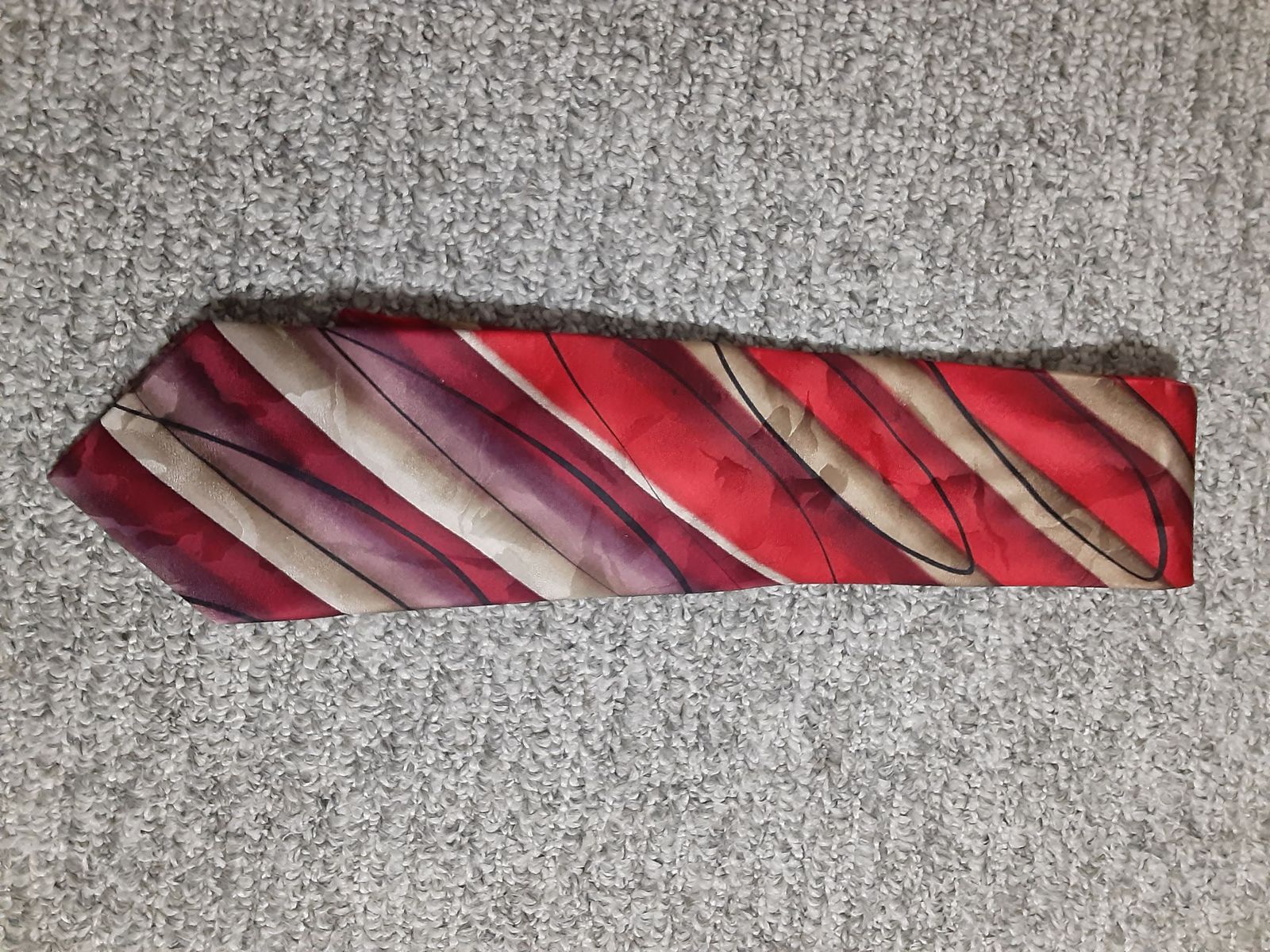 J. Garcia Nude Collection Thirty-Seven Red and Brown Repp Tie