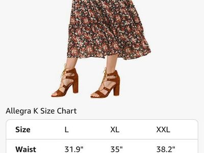 Red/brown floral skirt