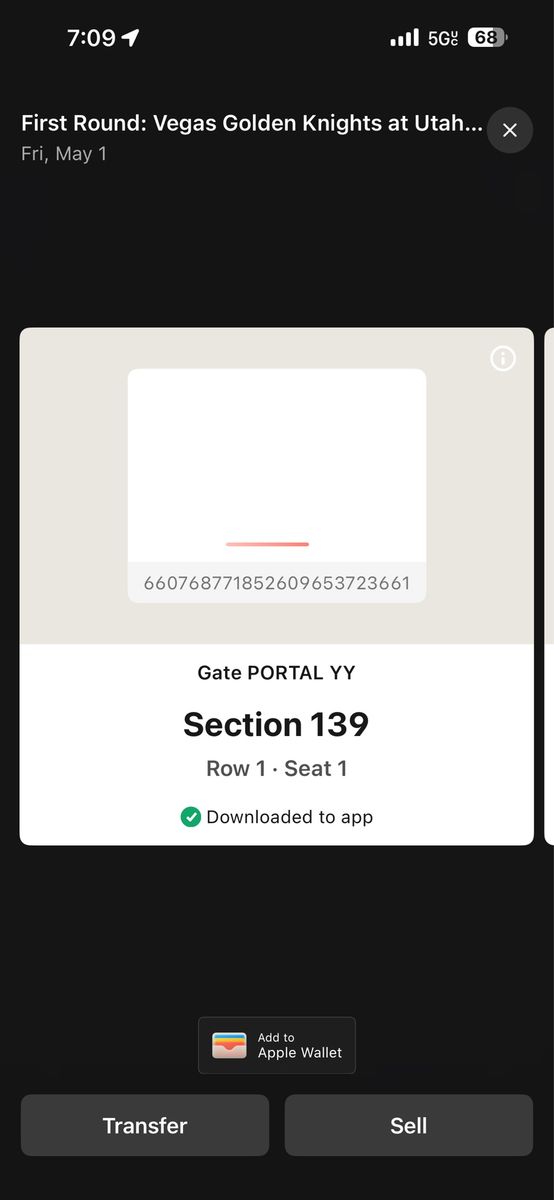 Row 1 and 2 Friday Night Game 6
