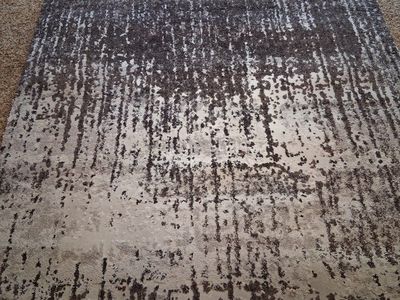 Modern Ivory & Brown Abstract Area Rug - 5'3" x 7'7" (Design VR-02)