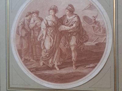 Vintage Marc Anthony Print Art - Gold Trimmed Historical Art on Paper