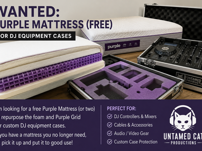 Wanted - Purple mattresses (free) to use to build equipment cases for my Video DJ Startup