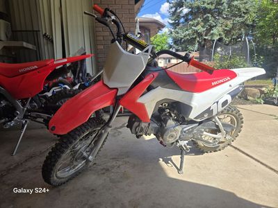Honda CRF110 Dirt Bike - Red & White, Youth Off-Road Motorcycle