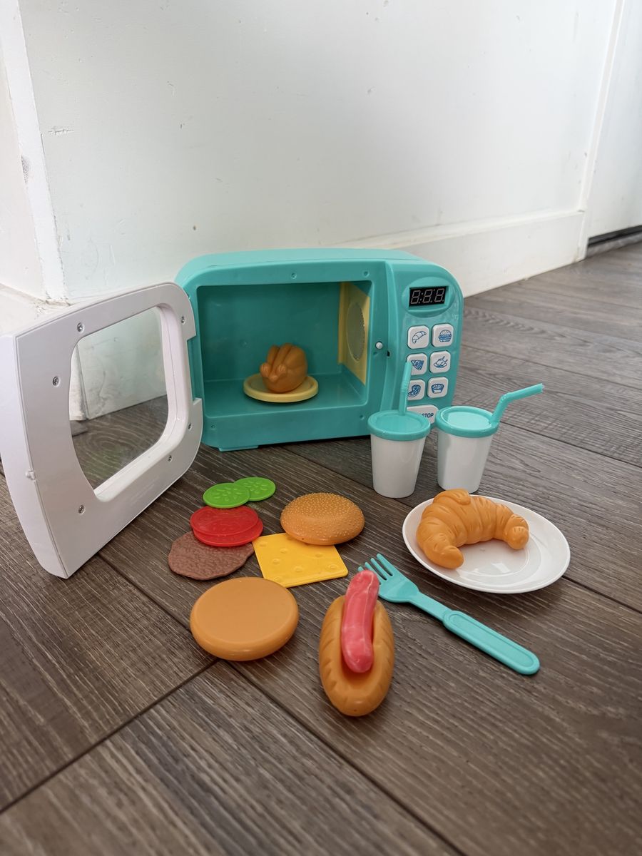 Kids Play Microwave Oven Toy Set with Food & Accessories